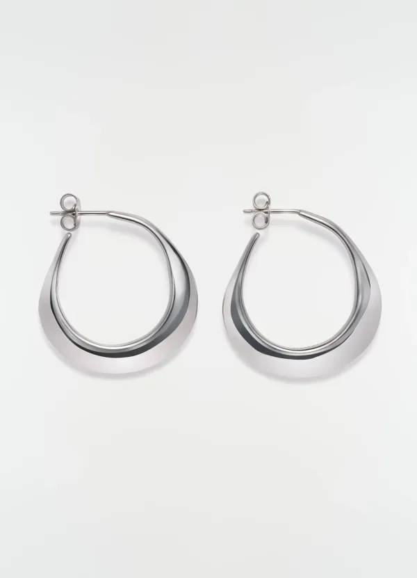 HOOPS DROP EARRINGS IN SILVER