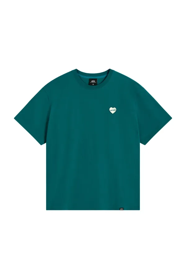 HEART RUBBER PATCH T-SHIRT-GREEN