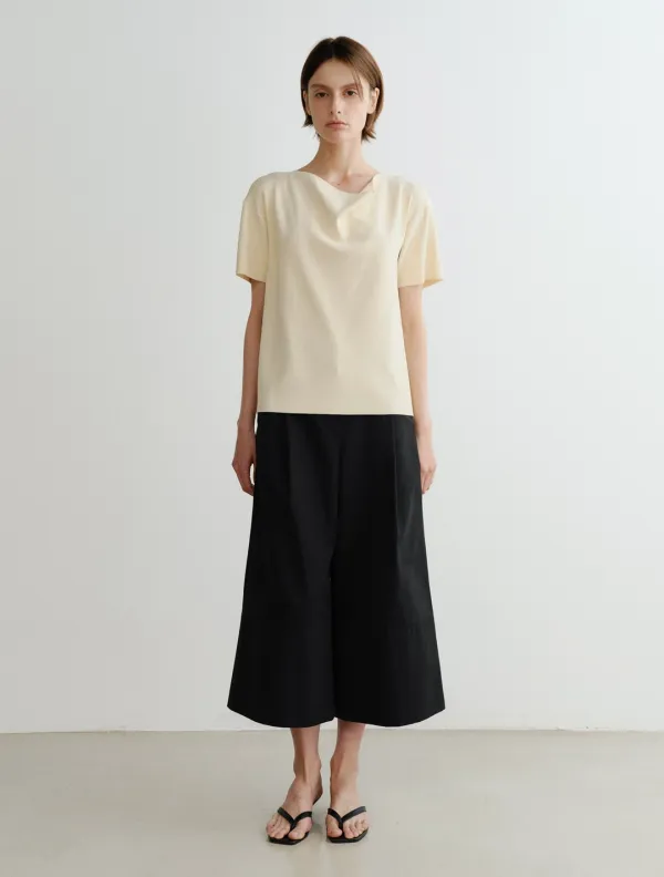 Cowl Neck Knit Top (Ivory)