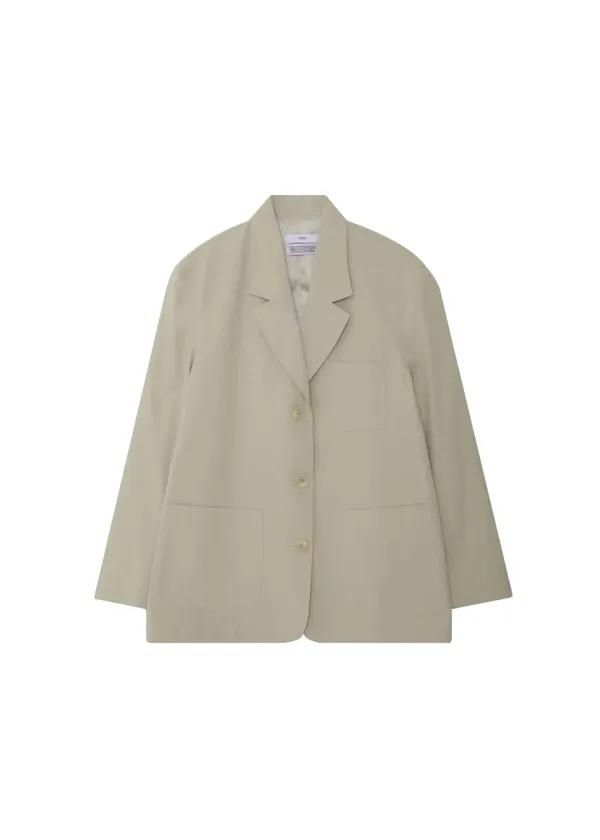 Cotton blazer jacket (beige)