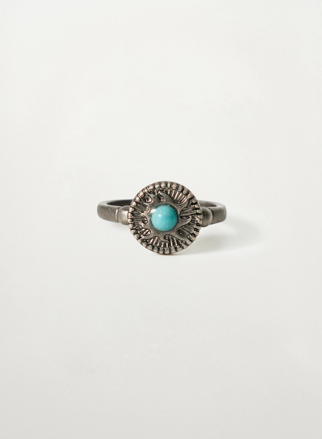 세터 [이민정 Pick] Sun Retro Synthetic Turquoise Ring - Silver 상품 이미지 1