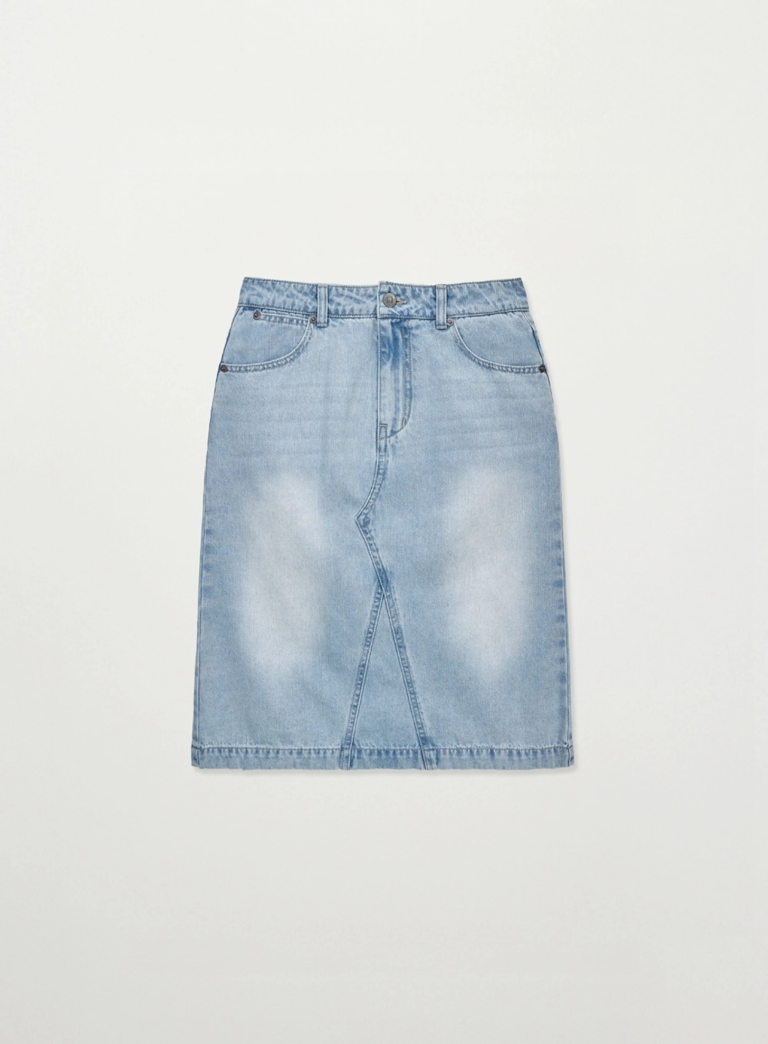 세터 (W) Washed Denim Midi Skirt - Light Blue 상품 이미지 1