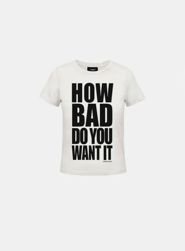 [w-tee26-130] DO YOU WANT IT Short Sleeve T-Shirt - White