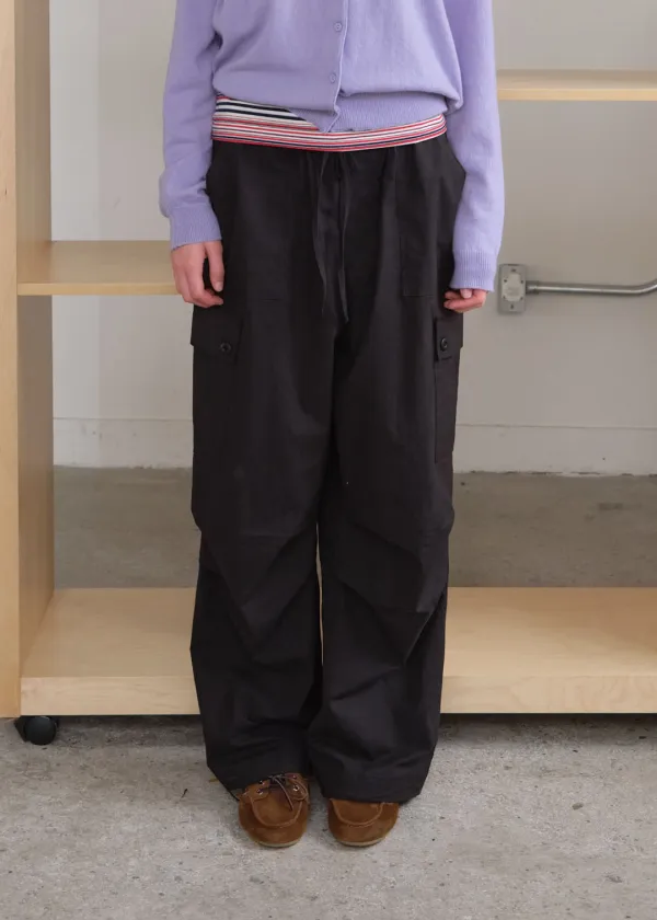 [4TH] ORBIT DRIFT WIDE CARGO PANTS - BLACK