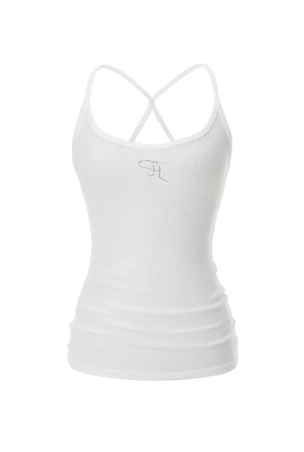 Jewel cross back tank top