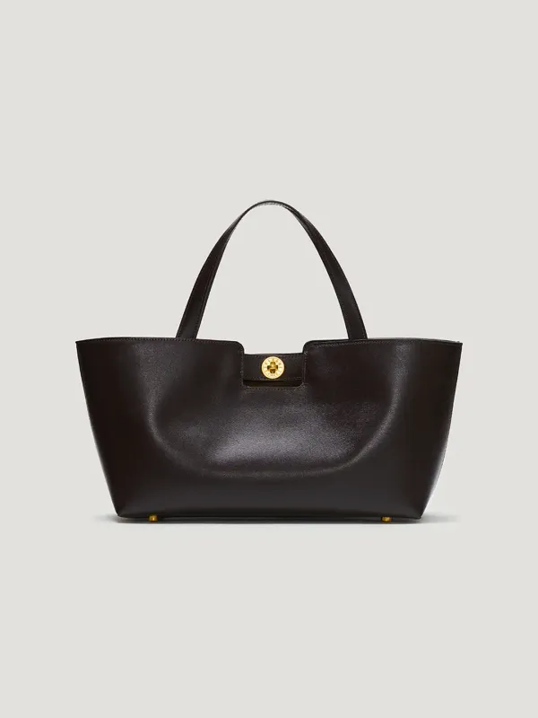 Time tote bag Dark brown