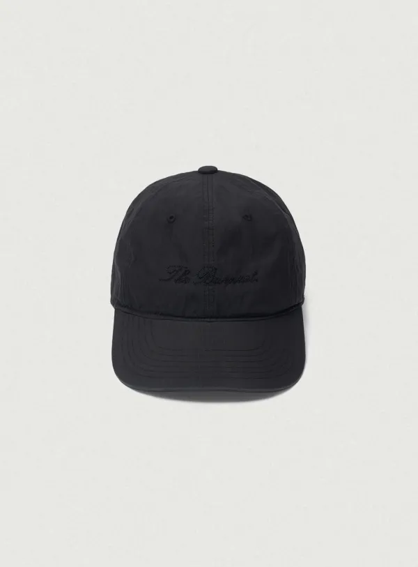 Nylon Stitch Logo Ball Cap_Black