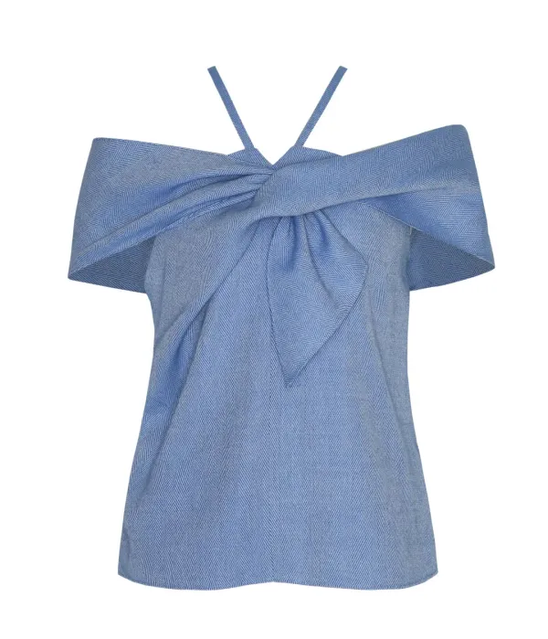 NOVI HERRINGBONE SCARF TOP