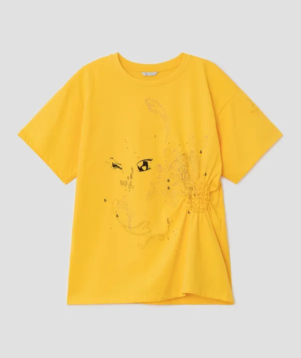 Scattered Ruched Top [Yellow]
