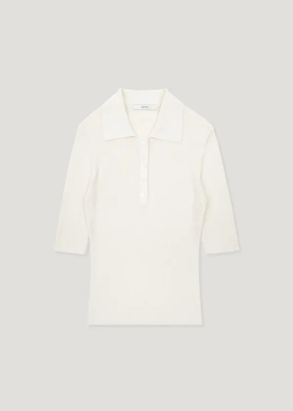 [2nd] Collar Ribbed Knit_Cream