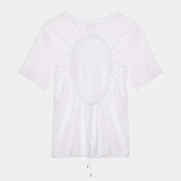[스프링세일] cut-out shirring T (white)