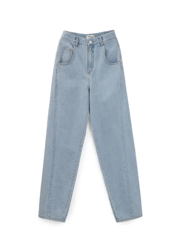Mused Curved Shape Jeans - Light Blue