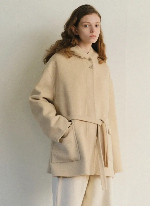 Cashmere Preau Handmade Coat (Light Beige)