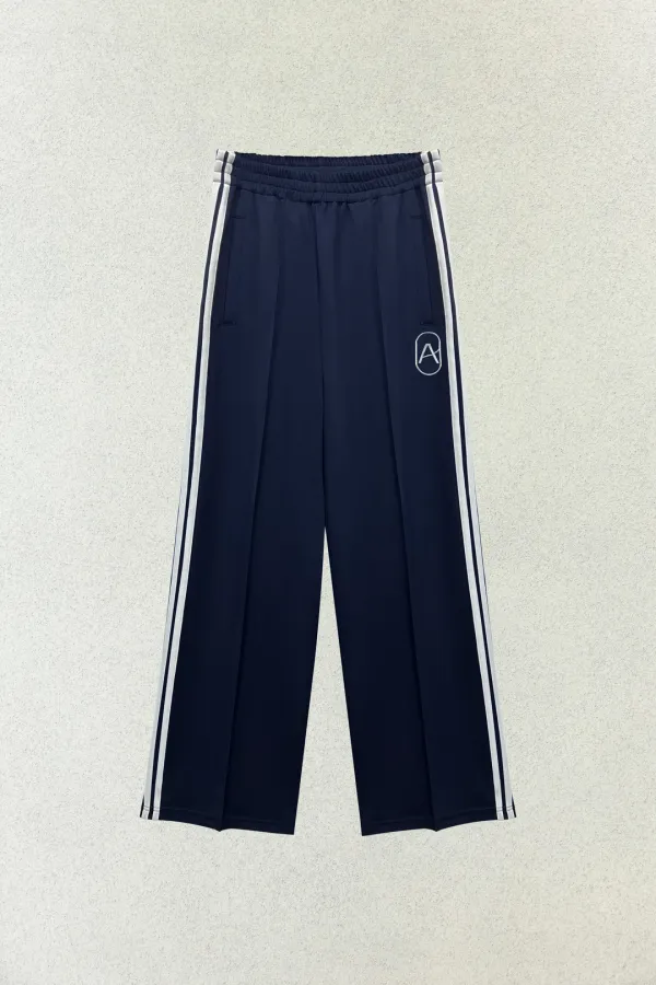RIBBON JERSEY TRACK PANTS / NAVY