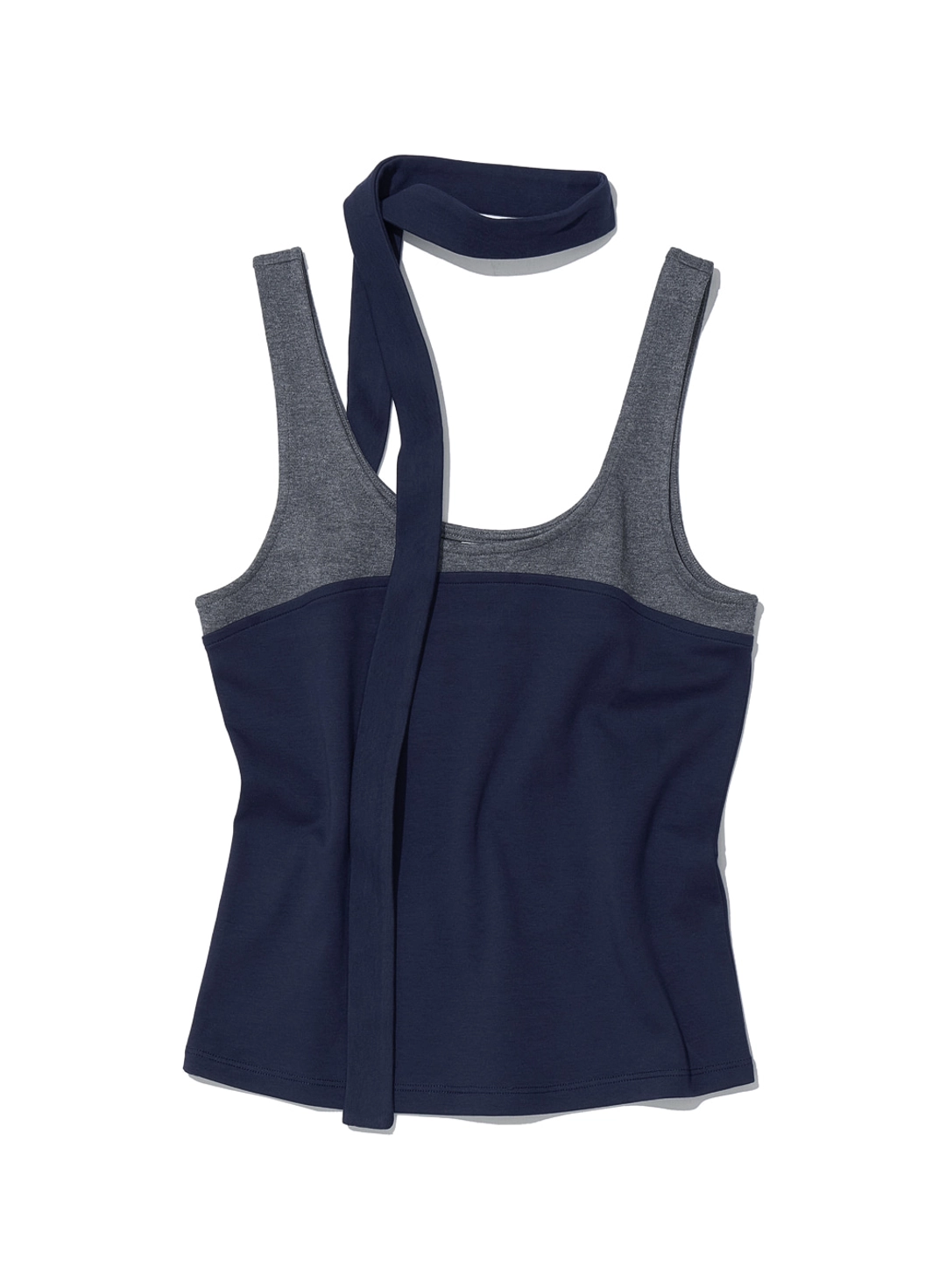 파르티멘토 [WOMEN] DETACHABLE TIE-NECK SLEEVELESS TOP_NAVY 상품 이미지 1
