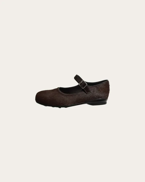Calf Hair Mary Jane - Brown