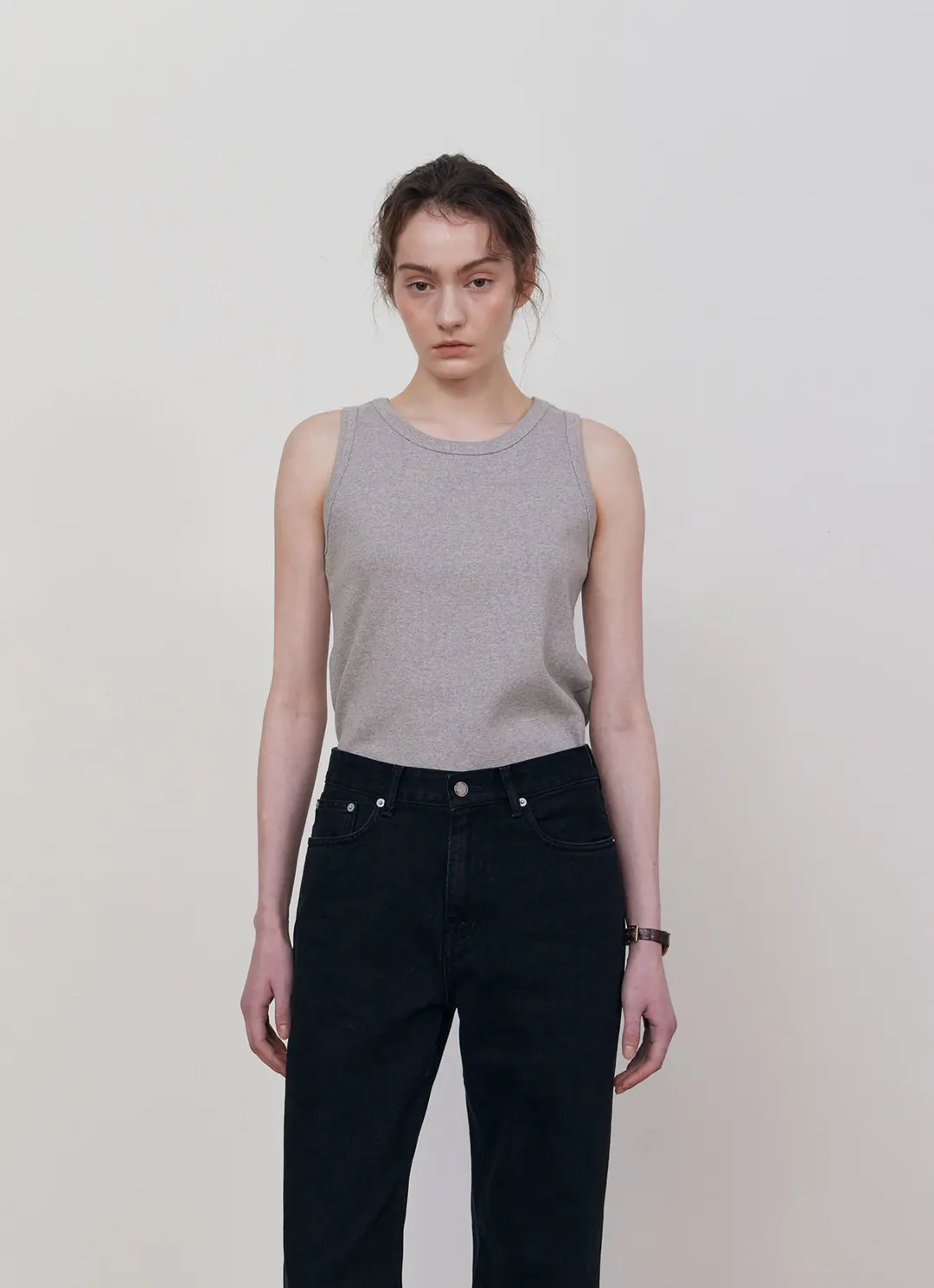 스텝어라운드 Span rib sleeveless_GREY 상품 이미지 2