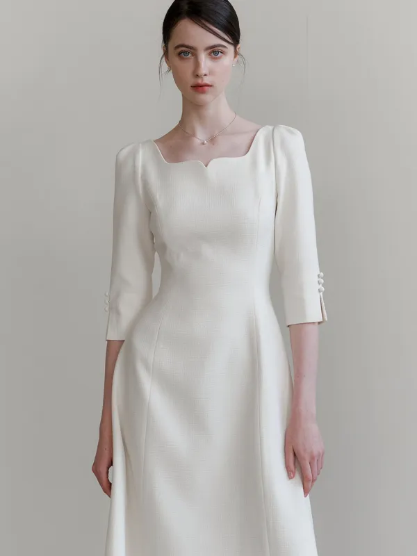 Cocktail Heart Neck Dress(4color)
