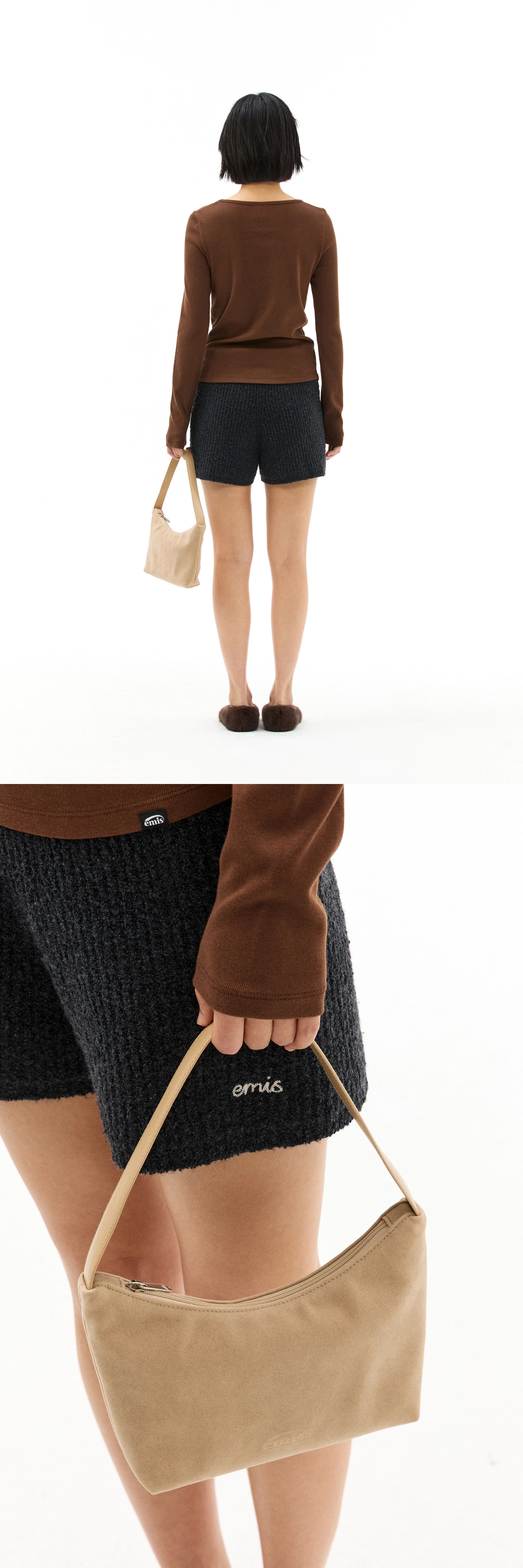 이미스 SUEDE HOBO BAG-BEIGE 상품 이미지 3