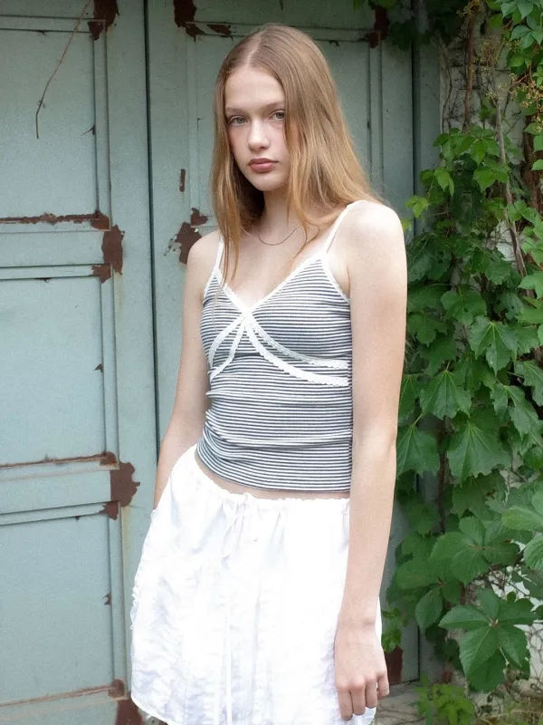 stripe double lace camisole ver.2 (blue)