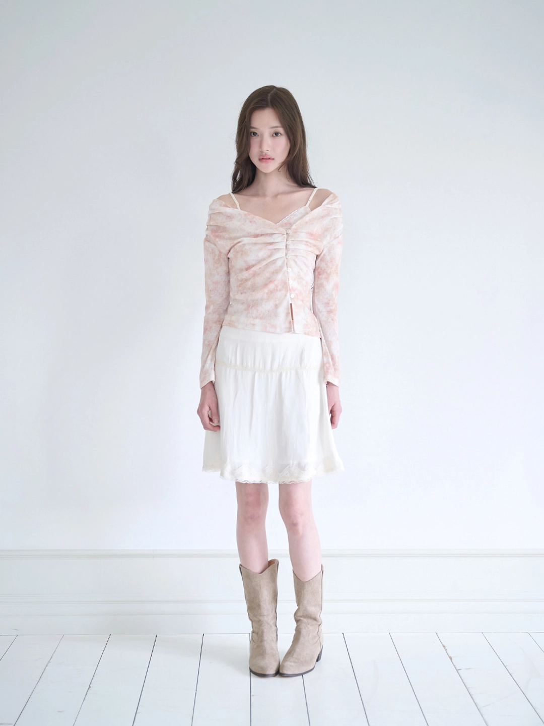 낫유어로즈 Rin cardigan set (Beige) 상품 이미지 1