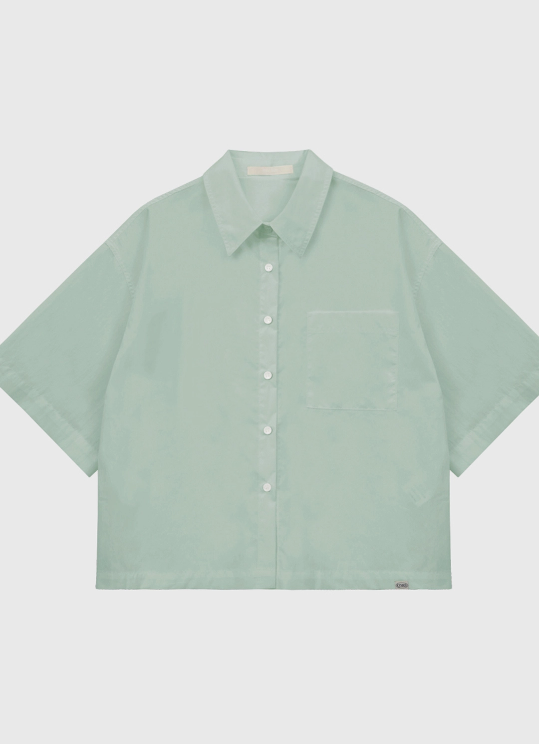퀸스래빗 Solid Half Sleeve Semi Crop Shirt 상품 이미지 1