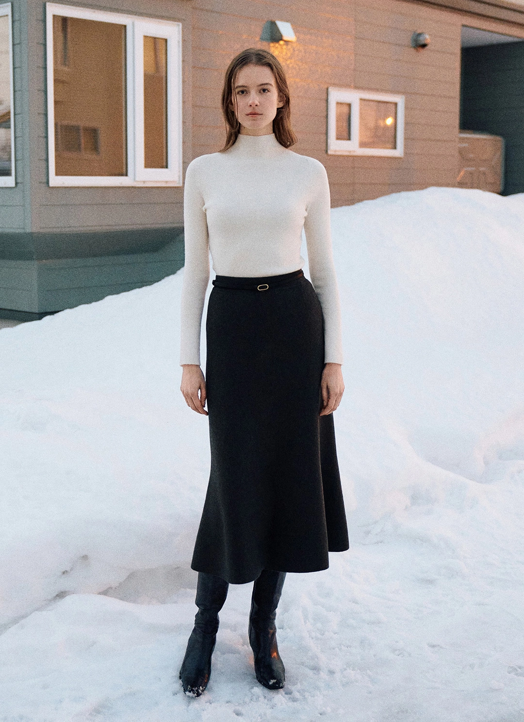 안젤로비안코 Essential Mock-Neck Knit Top 상품 이미지 2