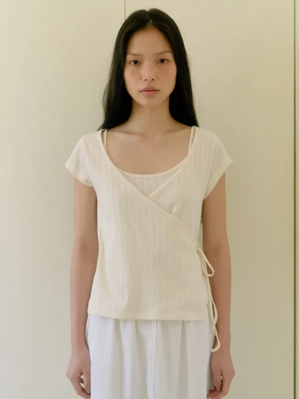 eyelet sleeveless set top_cream