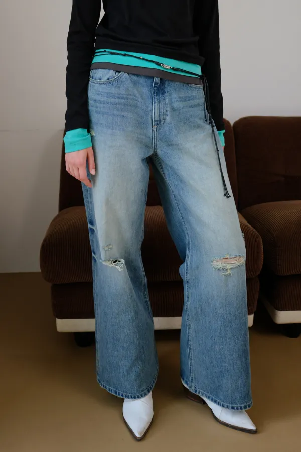 STRANGER GRAPHIC WIDE DENIM - BLUE