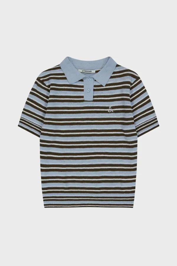 MULTI STRIPE COLLAR KNIT (LIGHT BLUE)