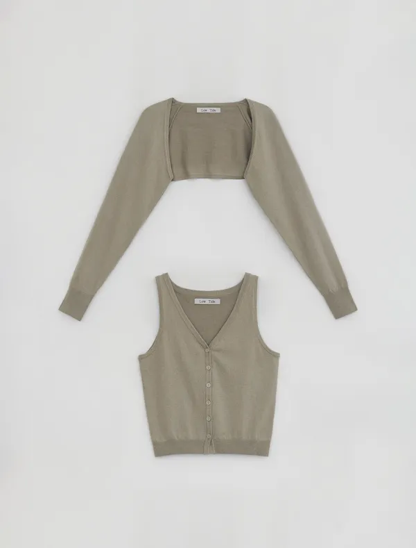BOLERO KNIT SET-UP [BEIGE]