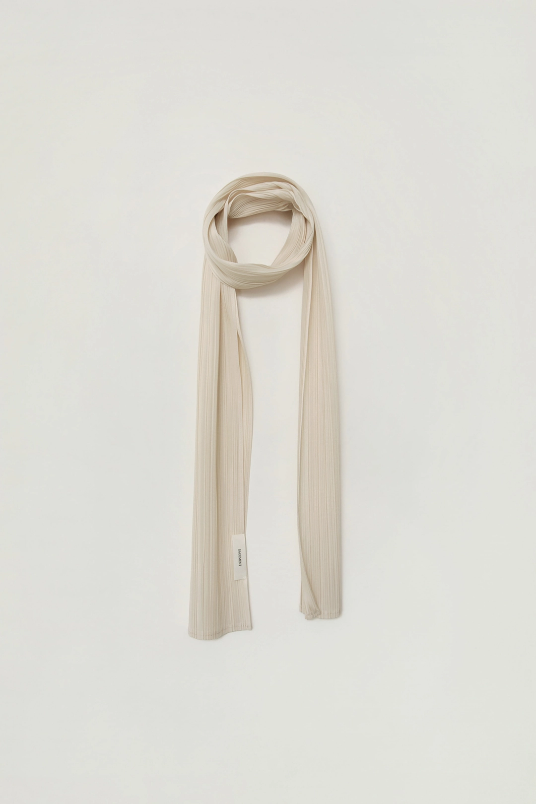 세이지먼트 LYRA LINE PLEATED SCARF_CREAM 상품 이미지 1