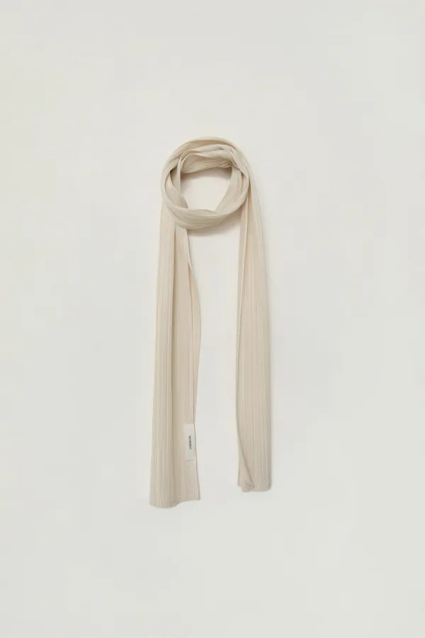 LYRA LINE PLEATED SCARF_CREAM