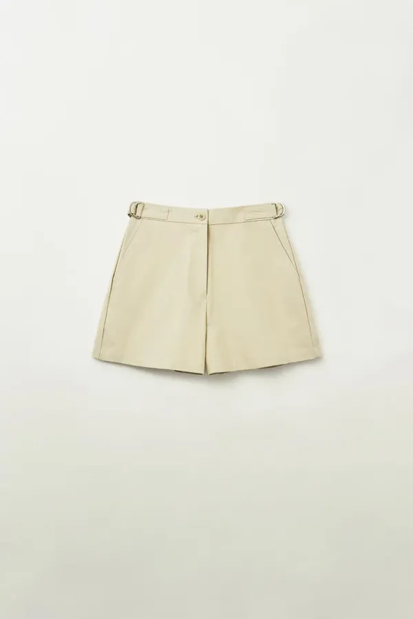 2nd/Buckle shorts pants (Beige)