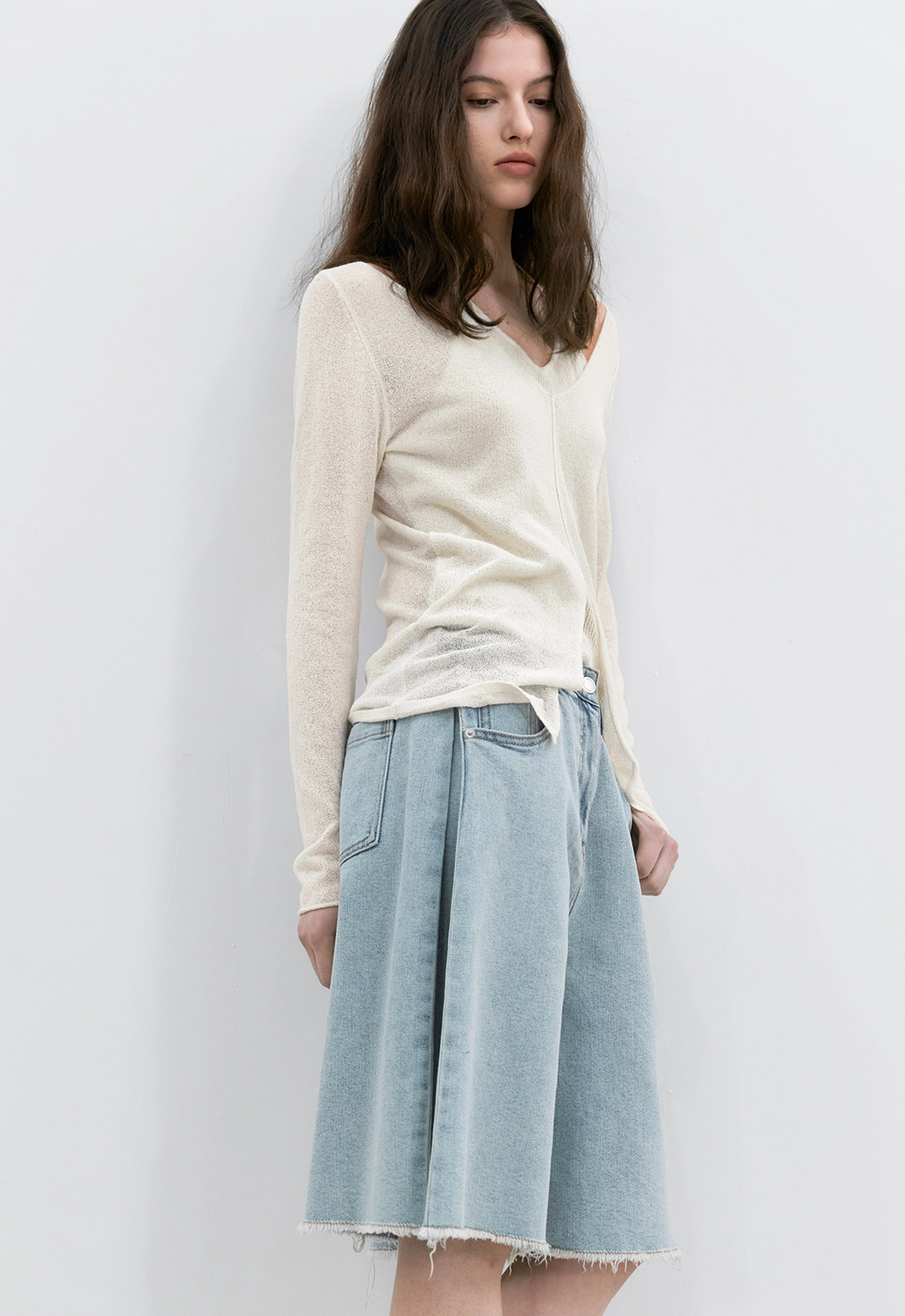 아뜰리에 나인 (T-7241)SUMMER BOUCLE LAYERD HALTER NECK KNIT TOP 상품 이미지 3