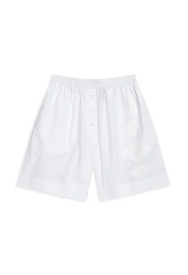 ARGYLE PAJAMA SHORTS, WHITE