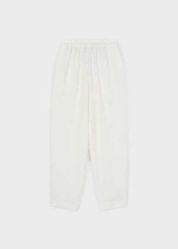 Summer Tweed Banding Pants Shell White