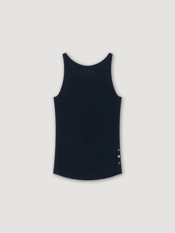 [2nd] Square Button Knit Sleeveless - Navy