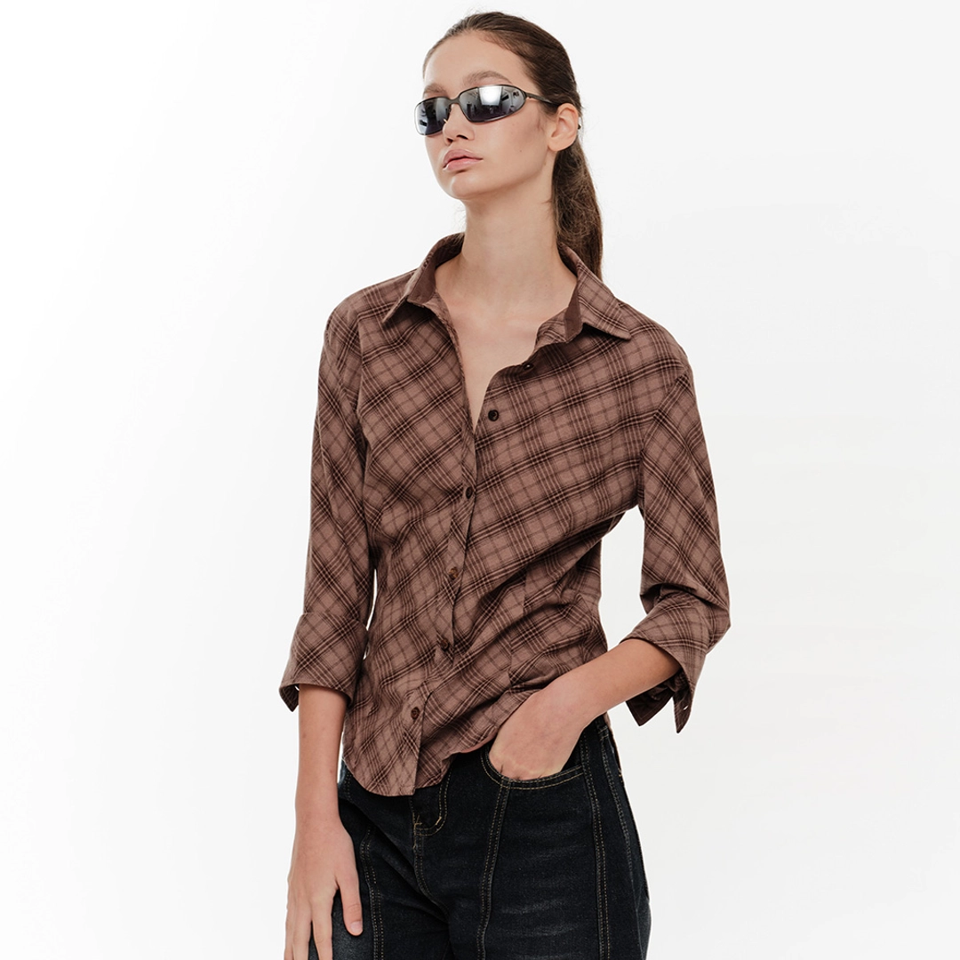 2000아카이브 VITT PLAID SHIRT (BROWN) 상품 이미지 1