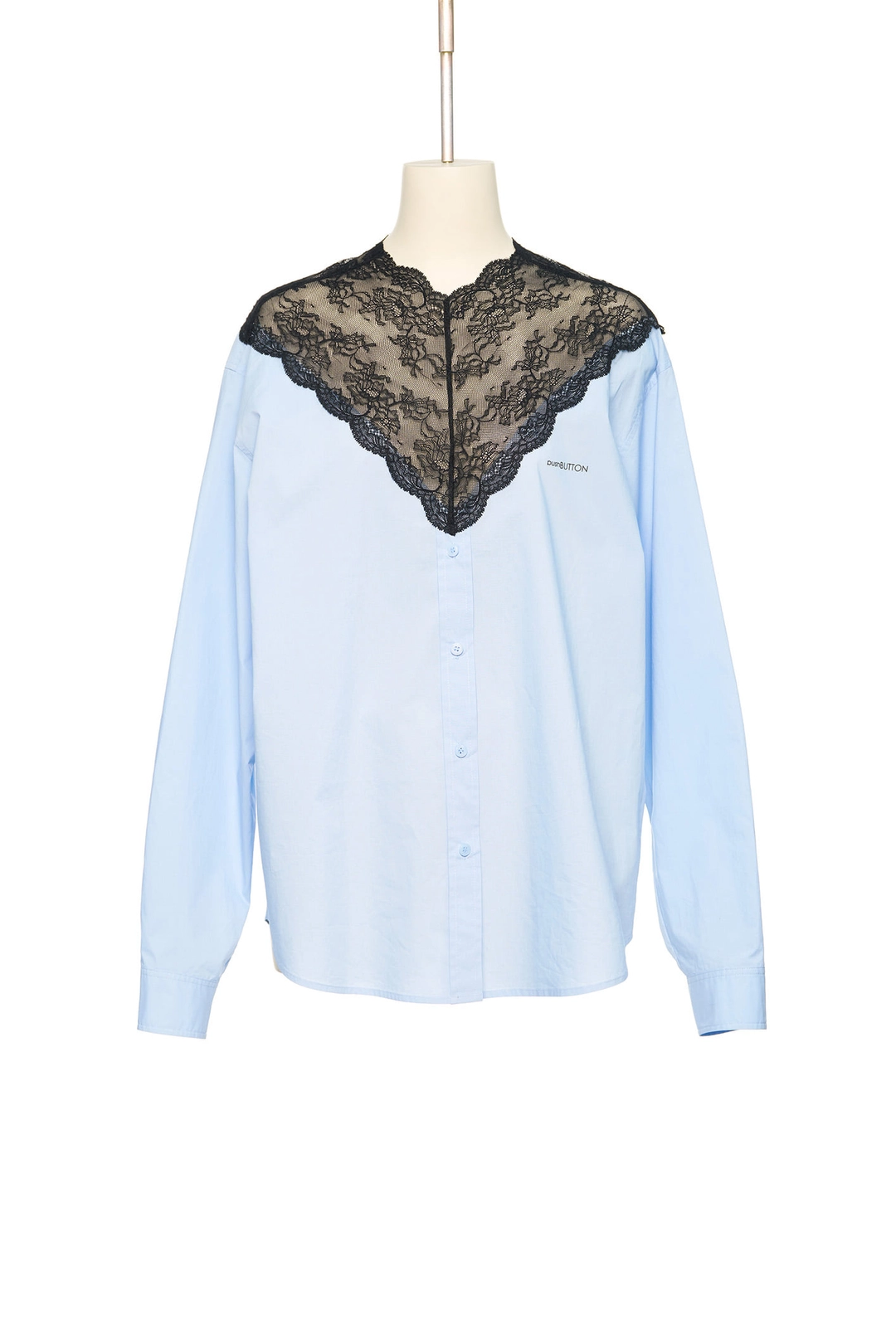 푸쉬버튼 FW25 UNDERLINE BLUE LACE MIXED SHIRT 상품 이미지 2