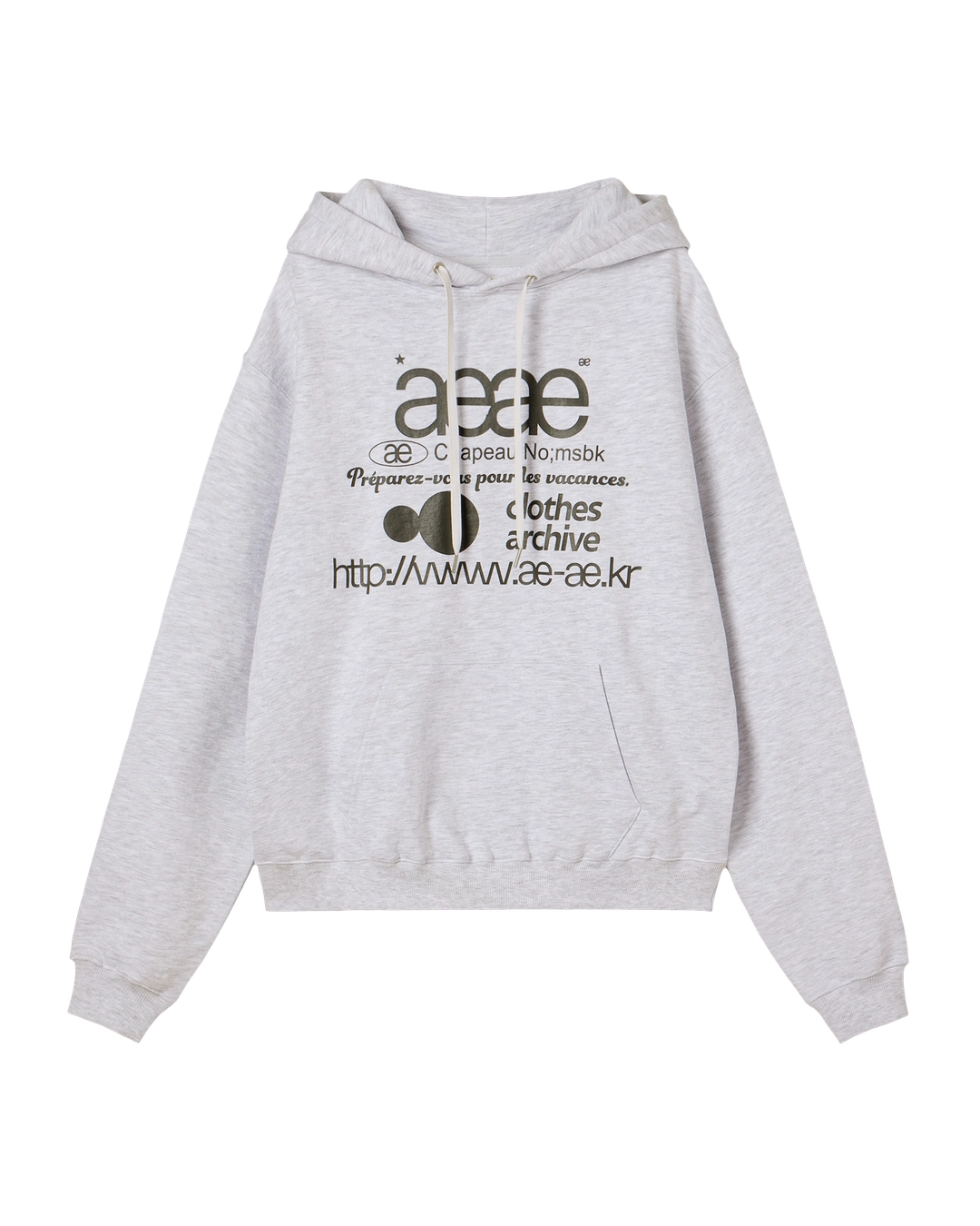 에이이에이이 WEB LOGO LOOSED HOODIE [LIGHT GREY] 상품 이미지 2