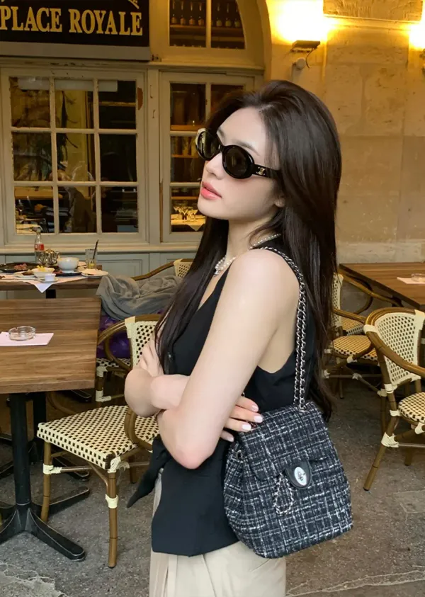 ANC CLASSIC MINI SHOULDER BAG_TWEED BLACK