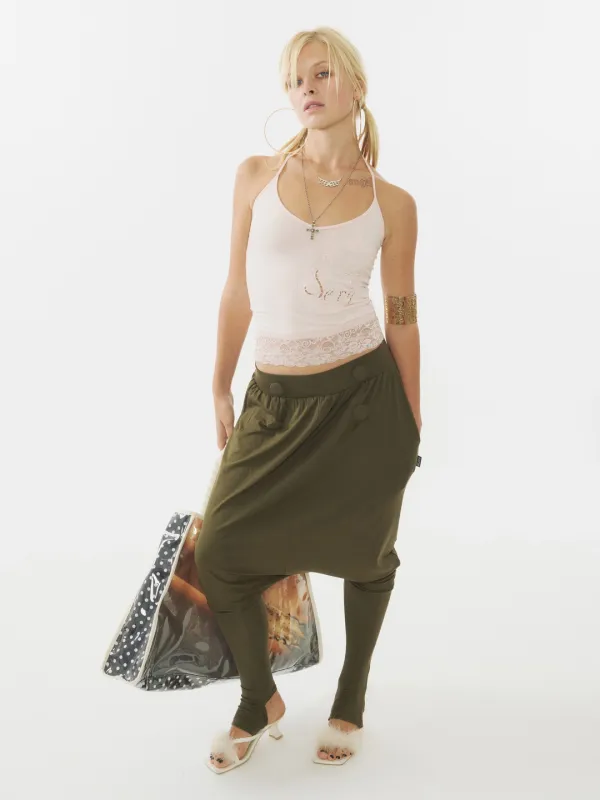 Baggy Leggings Pants Khaki