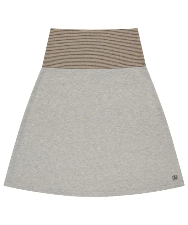 038 STRIPE SKIRT MELANGE GREY