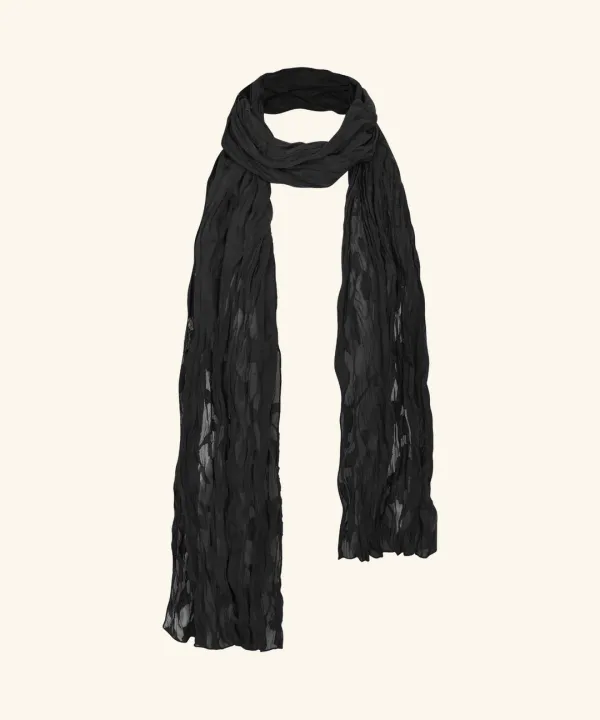 Rose Crinkle Scarf (Black)