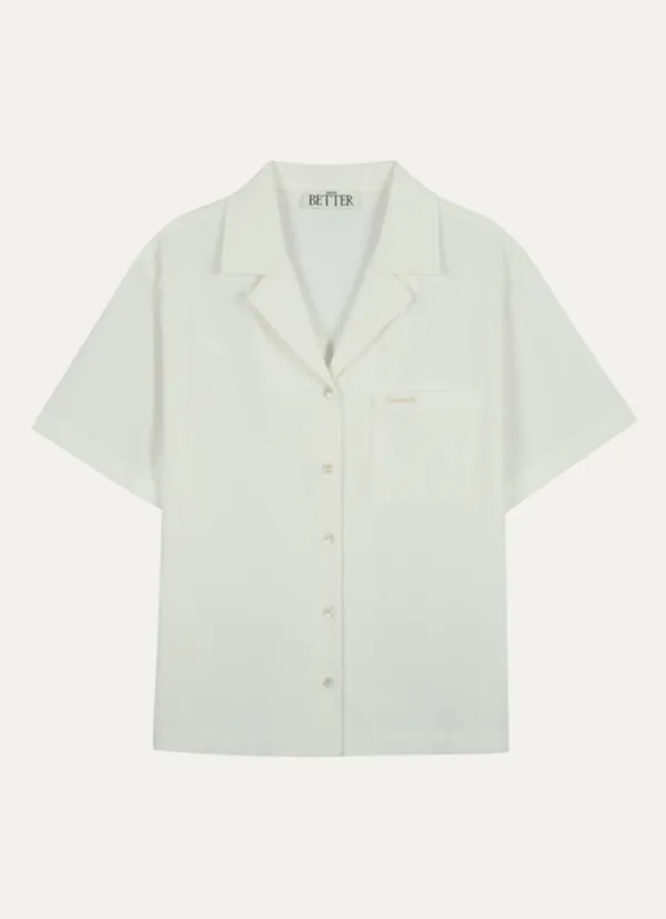 V-collar seersucker shirt [KNSS03SH04]_Ivory