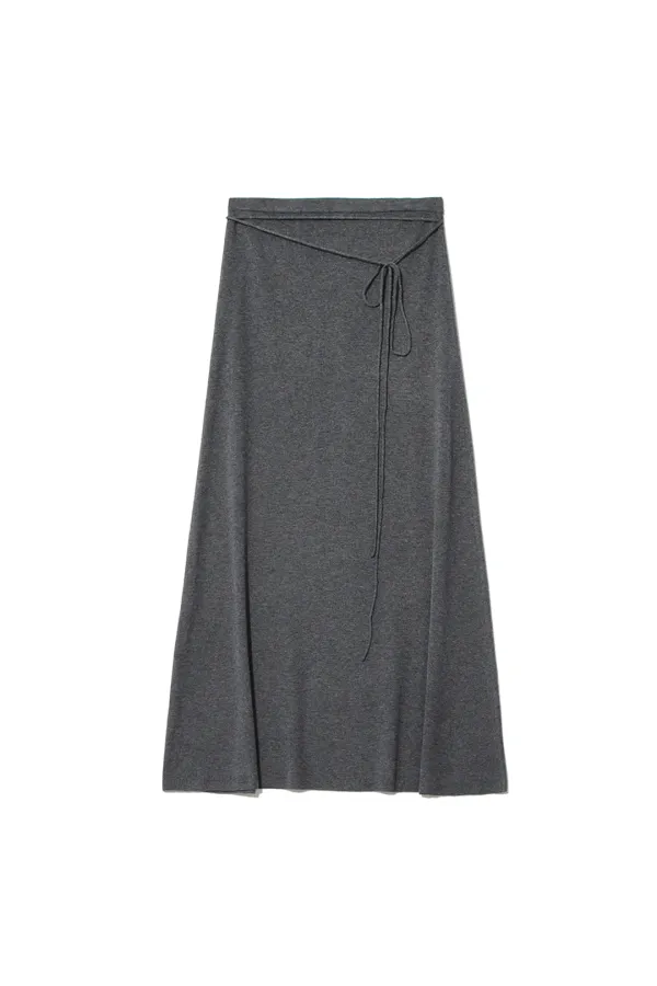 REFINED MAXI LONG SKIRT [GREY]