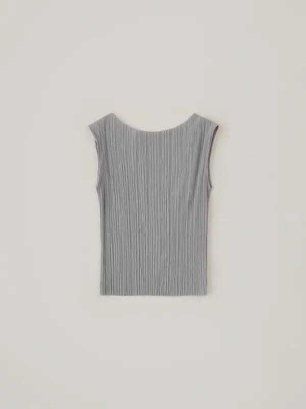 [6.23 예약 배송] Pleats Sleeveless Top - Light Gray