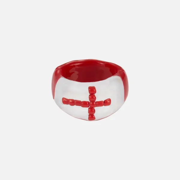 mercy wide half ring-red