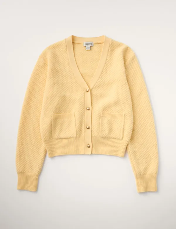 Benette V-neck Cardigan (Yellow)